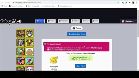 delugerpg event code.